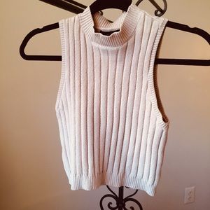 Cream Knit Crop Top